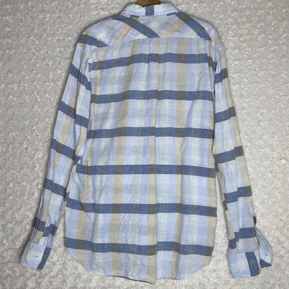 Billy Reid Men's Plaid Button Down Size XL - Picture 4 of 4